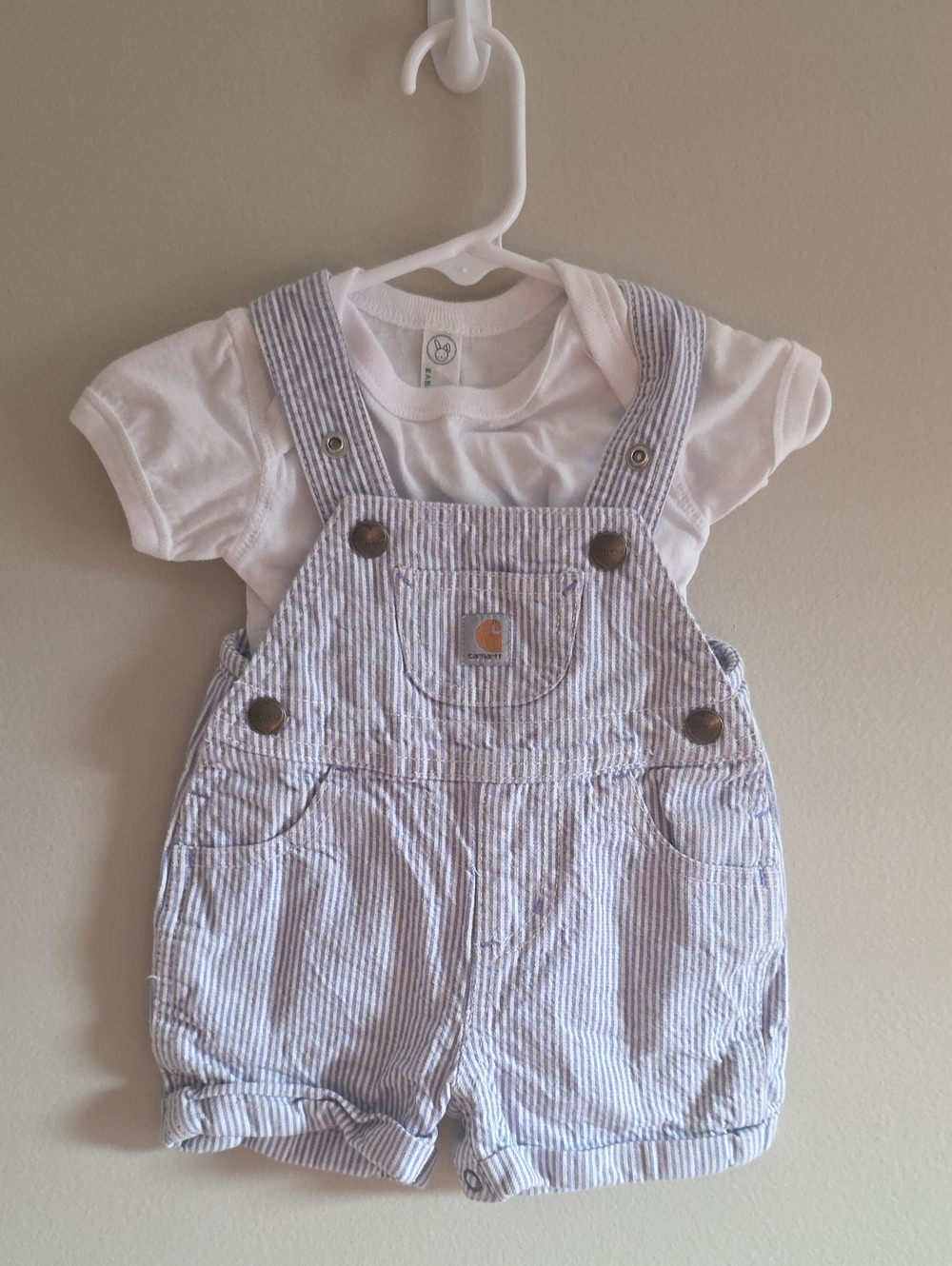 Carhartt Baby Blue Stripe Shortalls